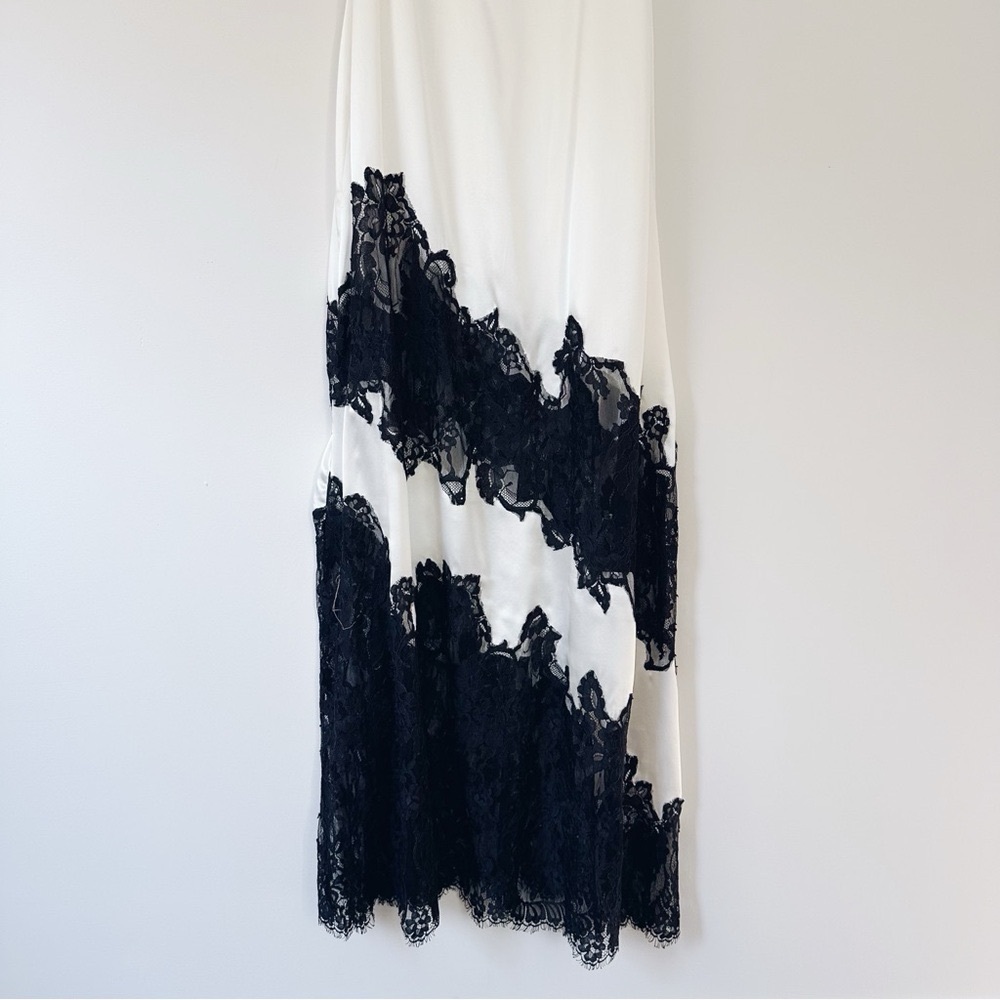 L’Agence Silvana Lace Inset Silk Gown White - Picture 8 of 13